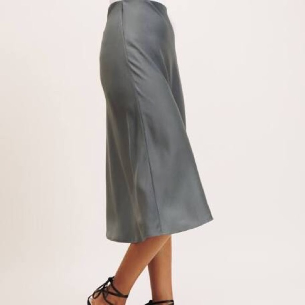 Silk midi skirt